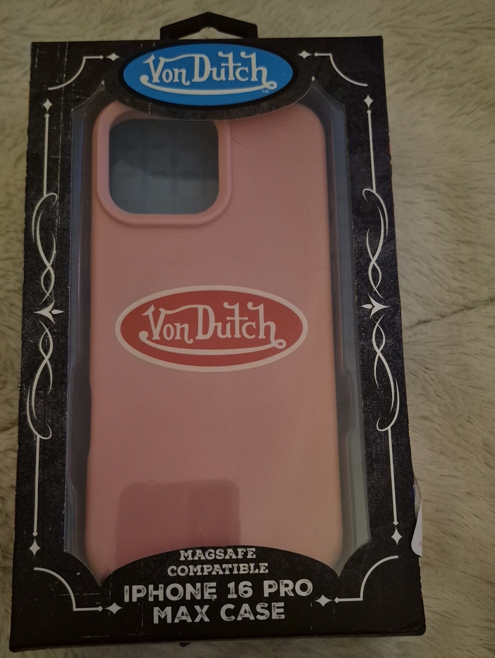 Von Dutch Pink Silicone iPhone 16 Pro Max Case with Logo